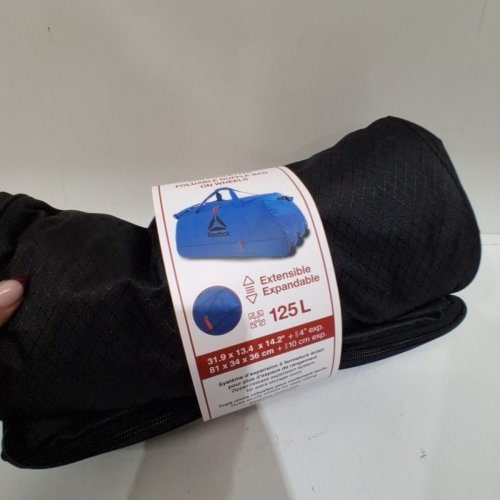 REEBOK FOLDABLE ROLLING DUFFLE BAG ON WHEELS - 125 L - BLACK (MODEL: DUFW5001RB) image 4
