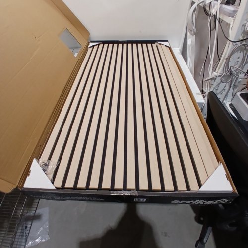 2PK ARTIKA SONOFOLD SLATTED WALL PANELS - 8FTX2FT - OAK AND BLACK FINISH (MODEL: 96RAT-SF-C10ABL/1949121) image 2