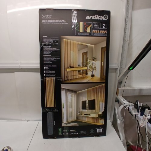 2PK ARTIKA SONOFOLD SLATTED WALL PANELS - 8FTX2FT - OAK AND BLACK FINISH (MODEL: 96RAT-SF-C10ABL/1949121) image 4