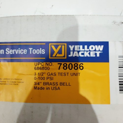 YELLOW JACKET GAS TEST UNIT - 0-100 PSI - 3/4" (MODEL: 78086) image 2