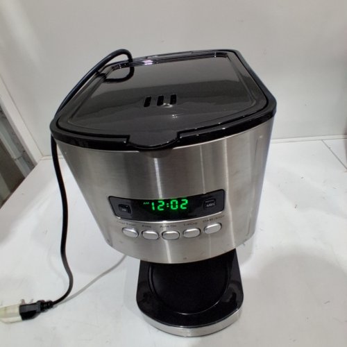 KENMORE AROMA CONTROL PROGRAMMABLE LCD COFFEE MAKER WITH REUSABLE FILTER - 12 CUP GLASS CARAFE - BLACK/BRUSHED STAINLESS (MODEL: KKCM12B) image 3