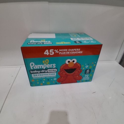 72PK PAMPERS BABY DRY ULTRA DISPOSABLE DIAPERS - SIZE 6 - 12LBS - 18LBS - SESAME STREET image 3