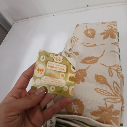 6PK MADE IN PORTUGAL KITCHEN TOWELS - 20" X 28" - GREEN/BIEGE/BROWN (MODEL: 3400770) image 3