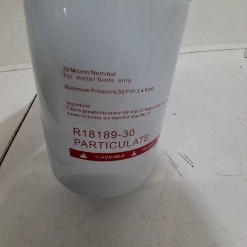 SPIN-ON PARTICULATE FILTER - 30 MICRON FUEL FILTER - 50 PSI - WHITE/ RED (MODEL: R18189-30) image 2