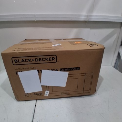 BLACK+DECKER STAINLESS STEEL MICROWAVE OVEN WITH PUSH BUTTON DOOR AND CHILD SAFETY LOCK - 900W - 1.1 CU.FT. - BLACK / SILVER (MODEL NO. EM031MB11-P) image 6