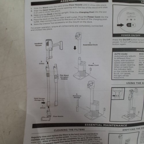 SHARK CLEAN & EMPTY CORDLESS STICK VACUUM & AUTO-EMPTY SYSTEM - 22V - WHITE/BLUE - (MODEL: BU3521C) image 9