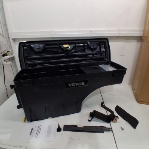 TRUCK BED STORAGE BOX, LOCKABLE LID, WATERPROOF ABS WHEEL WELL TOOL BOX COMPATIBLE WITH CHEVROLET SILVERADO 1500 GMC SIERRA 1500 2019-2021, DRIVE SIDE - 20L - BLACK (ZP20220406B01) image 2