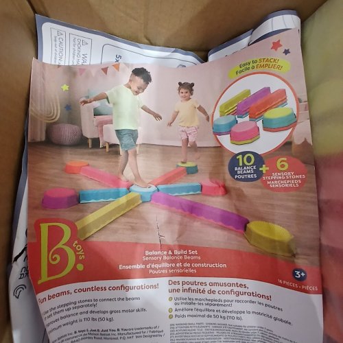 16PC B. BATTAT TOYS BALANCE BEAM STEPPING STONES ACTIVE PLAY SET FOR TODDLERS AND KIDS - BALANCE AND BUILD SET - MULTICOLOUR (MODEL: BX2482C1Z) image 3