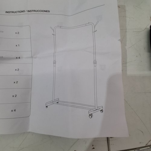 ADJUSTABLE HEIGHT CLOTHES GARMENT RACK WITH WHEELS AND TOP HOOKS - BLACK image 2