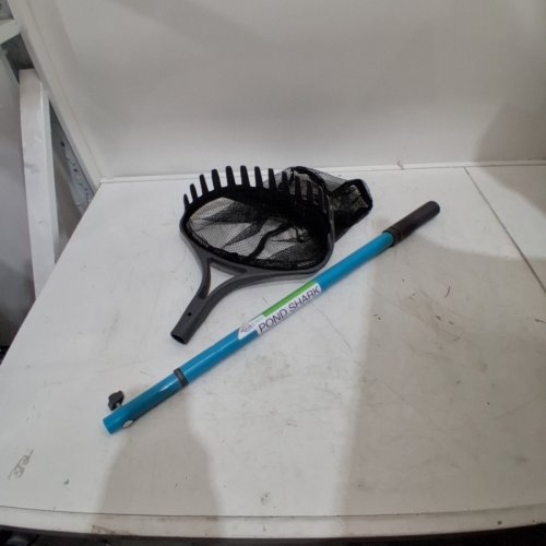 AQUASCAPE PONDSHARK NET SKIMMING TOOL WITH EXTENDING HANDLE THAT GOES UP TO 60'' - BLUE (MODEL: 74004) image 2