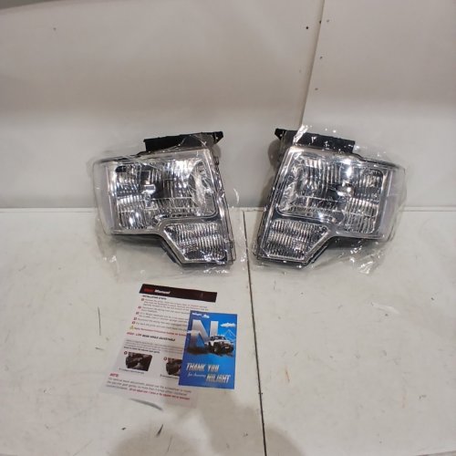 2PC NILIGHT HEADLIGHT ASSEMBLY FOR FORD F150 2009-2014 - CHROME HOUSING CLEAR CORNER LENS HEADLAMP REPLACEMENT (MODEL: FLT2-1001W) image 4