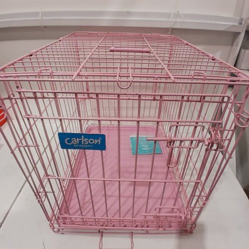 CARLSON PET PRODUCTS FOLDABLE SECURE CRATE - SMALL / 24" - PINK (MODEL : 6007 DS) image 2