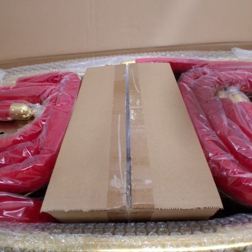 6PC GARVEE STANCHIONS POSTS WITH RED VELVET ROPES - GOLD/RED (MODEL: ppg_33x6vwxy) image 3