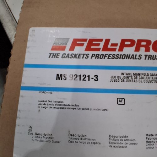 3PC FEL-PRO INTAKE MANIFOLD GASKET SET COMPATIBLE WITH MERCURY, FORD AND LINCOLN MODELS - (MODEL:MS 92121-3) image 3