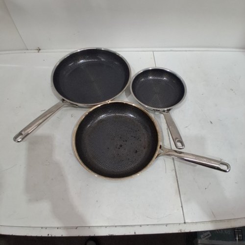 3PC GREENPAN SPECTRA HYBRID CERAMIC NON-STICK SKILLET SET - 8" | 10" | 12" - GREY / BLACK (MODEL: 1901845) image 2