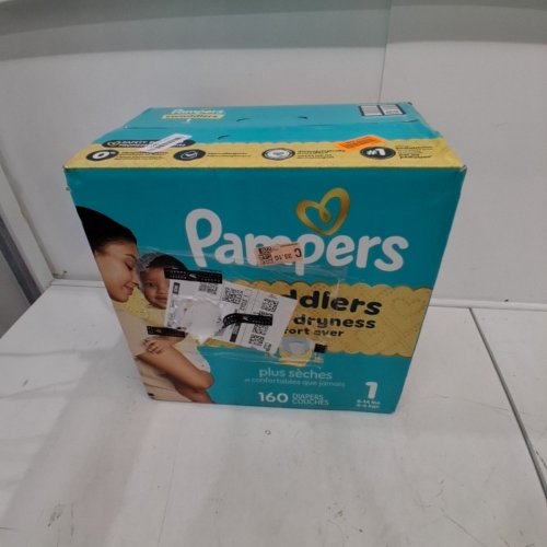 160PK PAMPERS SWADDLERS DISPOSABLE BABY DIAPERS - SIZE 1 (8-14LB) image 2