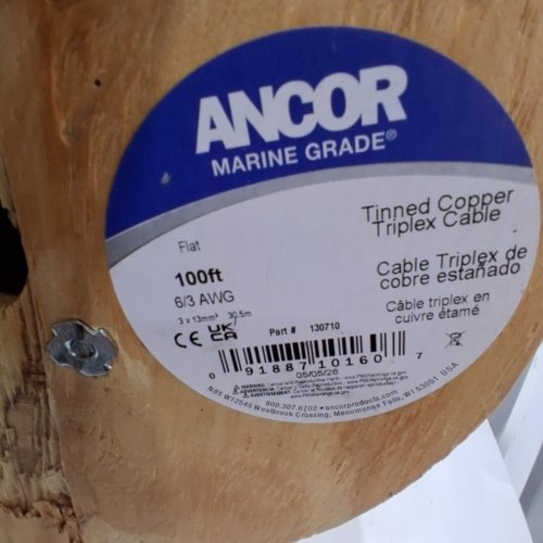 ANCOR MARINE GRADE ELECTRICAL STANDARD TRIPLEX TINNED BOAT CABLE - 6/3AWG/100FT/600V - WHITE (MODEL 130710) image 5
