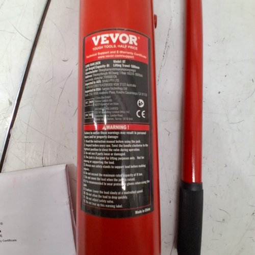VEVOR MANUAL CHERRY PICKER HYDRUALIC LONG RAM JACK WITH CLEVIS BASE AND SINGLE PISTON PUMP FOR GARAGE ENGINE HOITS, CRANES AND MORE - 8 TON CAPACITY - RED (MODEL:‎8T) image 3
