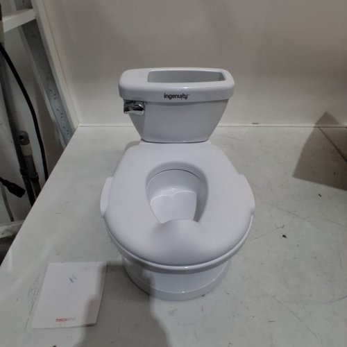 SUMMER BY INGENUITY "MY SIZE POTTY PRO" POTTY TRAINING TOILET WITH FLUSHING SOUNDS AND STORAGE - 50LBS MAX - WHITE (MODEL: 11124) image 2