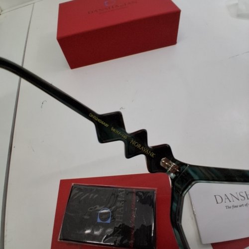 WOMENS DANSHARI NORAVANK LIMITED EDITION GEOMETRIC DESIGN DEMO LENS EYEGLASSES FRAME - BLACK/TEAL/BLUE ( STYLE: DN02404AW) image 2