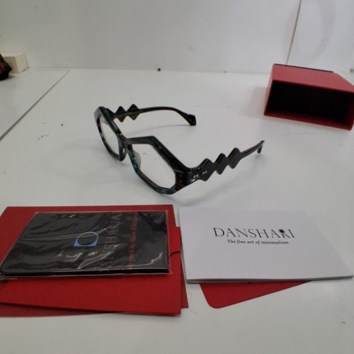 WOMENS DANSHARI NORAVANK LIMITED EDITION GEOMETRIC DESIGN DEMO LENS EYEGLASSES FRAME - BLACK/TEAL/BLUE ( STYLE: DN02404AW) image 6
