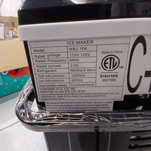 COUNTERTOP ICE MAKER WITH HANDLE AND SCOOP - 26LB - BLACK (MODEL: WBJ-10A) image 6
