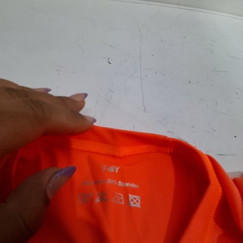 KID'S LONG SLEEVE UV SHIRT - 7-8Y - ORANGE image 2