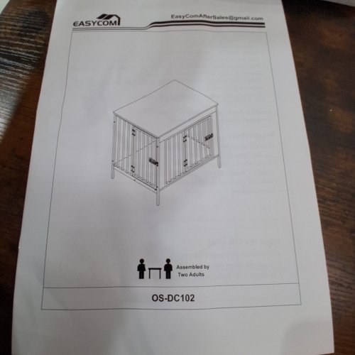 EASYCOM SMALL DOG CRATE FURNITURE - 28." X 21" X 16" - BLACK/BROWN (MODEL: OS-DC102) image 2