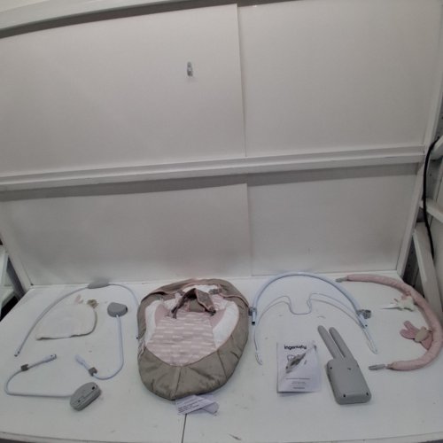 INGENUITY SOOTHING BABY BOUNCER INFANT SEAT WITH VIBRATION TOY BAR AND SOUND 0-6M - PINK FLORA THE UNICORN - (MODEL: 12201/O0966) image 3