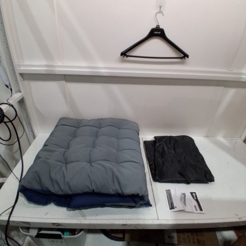CAMPING COT MATTRESS - 26" X 73" - BLUE / GREY image 3