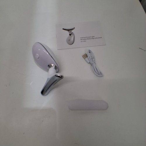 RED LIGHT THERAPY FACE AND NECK MASSAGER - WHITE/SILVER (MODEL: 111226/ES-1081) image 3