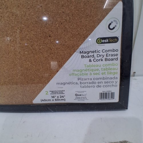DESKTECH MAGNETIC COMBO DRY ERASE AND CORK BOARD - 16" X 24" - BLACK (ITEM: 30854) image 4