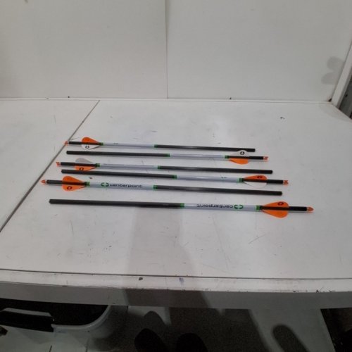 6PK CENTERPOINT ARCHERY CARBON ARROWS FOR CP400 CROSSBOW- 400 GRAIN/ 20" - GREY/ORANGE image 2