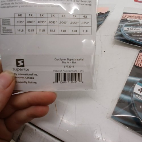 5 SUPERFLY COPOLYMER FISHING TIPPET MATERIAL - 4X, 5LBS TEST, .0067" DIA (MODEL: SFT30-4) image 4