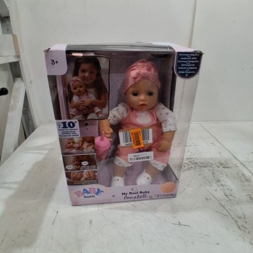 BABY BORN MY REAL BABY DOLL ANNABELL WITH BOTTLE & DIAPER - 17" - AGES 3+ - PINK (MODEL: 918599C3) image 6