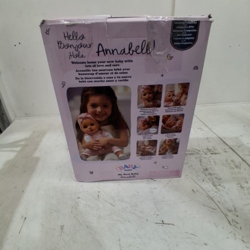 BABY BORN MY REAL BABY DOLL ANNABELL WITH BOTTLE & DIAPER - 17" - AGES 3+ - PINK (MODEL: 918599C3) image 7