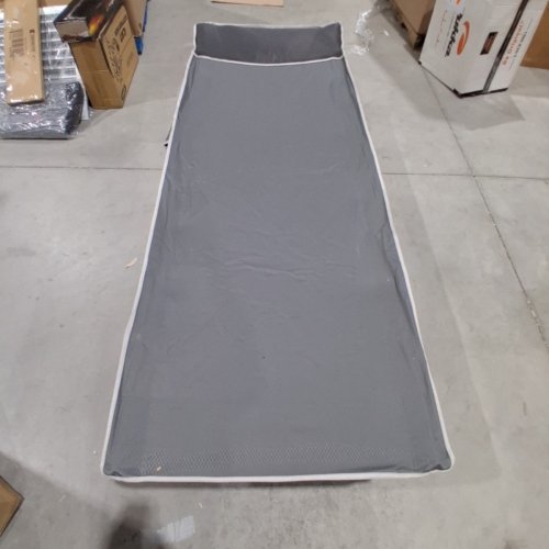 PORTABLE FOLDING CAMPING COT WITH CUSHION - 75" X 27.5" - GREY/BLACK (MDOEL: 63-51-GREY) image 3