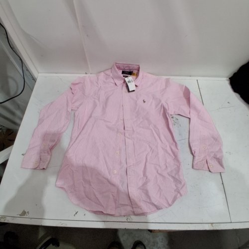 MEN'S POLO RALPH LAUREN CLASSIC-FIT STRIPED OXFORD SHIRT - SMALL - PINK/WHITE (STYLE : 710942746002) image 2