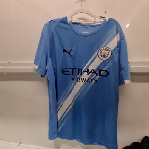 MEN'S PUMA MANCHESTER CITY JERSEY NUMBER 47 PHIL FODEN - LARGE - BLUE/WHITE image 2