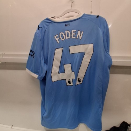 MEN'S PUMA MANCHESTER CITY JERSEY NUMBER 47 PHIL FODEN - LARGE - BLUE/WHITE image 3