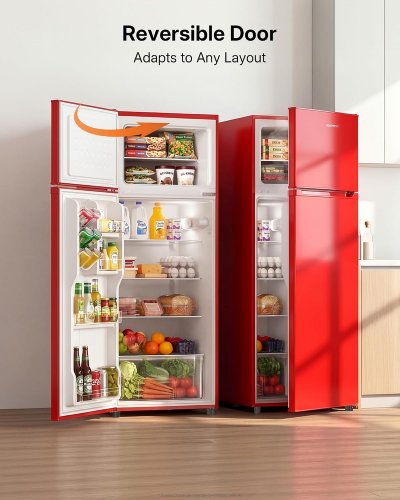 UPSTREMAN 7.7 CU. FT REFRIGERATOR WITH FREEZER - RED (MODEL: BD75-RED) image 3