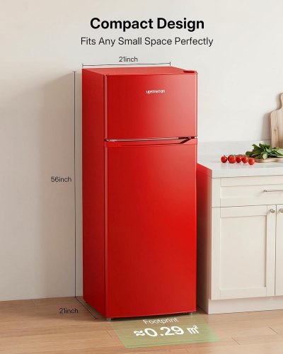 UPSTREMAN 7.7 CU. FT REFRIGERATOR WITH FREEZER - RED (MODEL: BD75-RED) image 4