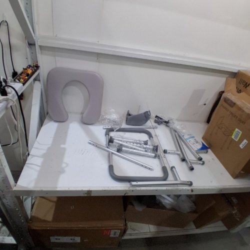 HOMLAND ADJUSTABLE ALUMINUM SOFT CUSHION TOILET SEAT RISER - GREY/SILVER (MODEL: TRB10) image 3