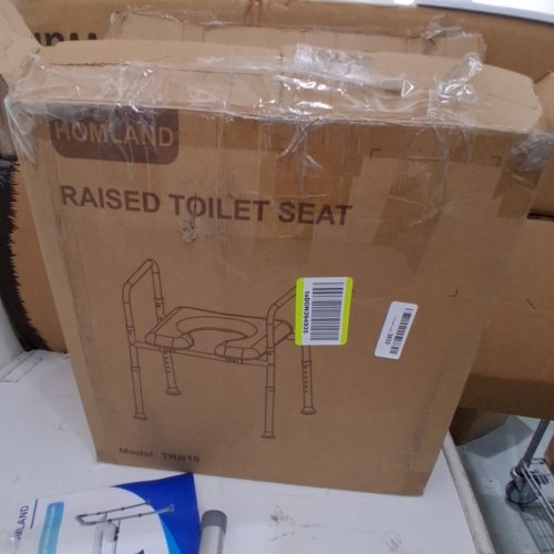 HOMLAND ADJUSTABLE ALUMINUM SOFT CUSHION TOILET SEAT RISER - GREY/SILVER (MODEL: TRB10) image 5