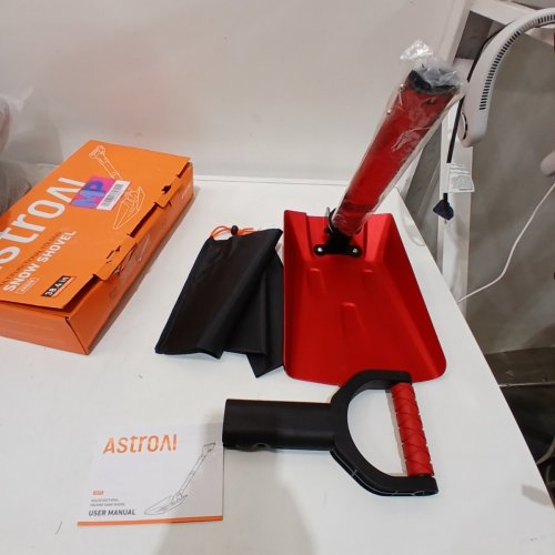 ASTROAI EXTENDABLE FOLDING SNOW SHOVEL - 38.4" - RED image 2