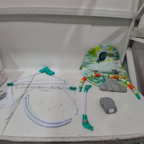 BRIGHT STARTS PORTABLE 3-POINT HARNESS VIBRATING BOUNCER WITH TOY-BAR - RAINFOREST VIBES (MODEL: 12227) image 3