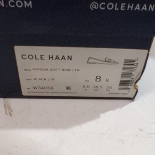 WOMENS COLE HAAN PAYSON SOFT BOW SLIP ON LOAFERS - SIZE 8 B - BLACK (MODEL: W34056) image 2