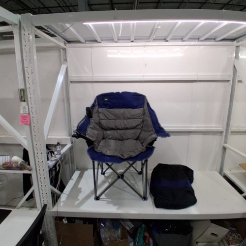 NORTHROAD OVERSIZED FOLDING CAMPING CHAIR WITH PHONE HOLDER - 300 LBS CAP - BLUE/GRAY (MODEL: BL-099-PH-BLUE) image 3