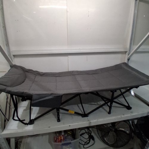 ATORPOK CAMPING COT FOR ADULTS WITH CUSHION AND PILLOW - 26" X 75" - GREY image 3