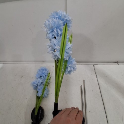 2PK NINONLY FLOWER SOLAR GARDEN STAKE LIGHTS - 15" - BLUE/GREEN image 5